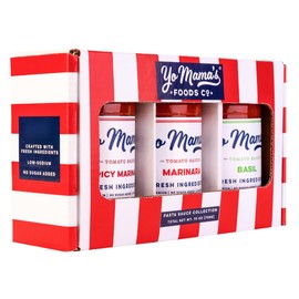 Yo Mama’s Foods Gourmet KETO Gift Set and Care Package | Includes (1) Marinara Sauce (1) Tomato Basil & | (1) Spicy Marinara Sauce | Low-Sugar, Carb, Sodium, Gluten-Free, Fresh Ingredients!