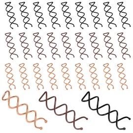 Spiral Hair Pins, 30 Pcs 3 Colors Spiral Bobby Pins, Alloy Spin Pin, Non-Scratch Round Clip & Bun Twist for Girls Women, Perfect Fashion Small Bun Bobbypins, Easy & Fast Use(2.36 Inches)