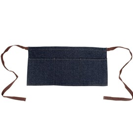 CHENGZI Unisex Denim Waist Apron Short Apron Stylish and Durable for Waiter, Server, Bartender, Barista, with 3 Big Pockets, One Size (Blue)