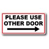 PLEASE USE OTHER DOOR 4"x2" RIGHT ARROW HIGH WATERPROOF GLOSS UV SAFE STICKER