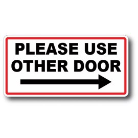 PLEASE USE OTHER DOOR 4"x2" RIGHT ARROW HIGH WATERPROOF GLOSS UV SAFE STICKER