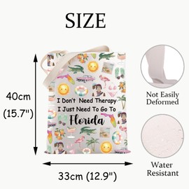 JXGZSO Florida Trip Gift Traveller Gift I Don't Need Therapy I Just Need To Go To Florida Tote Bag Florida Travel Shoulder Bag