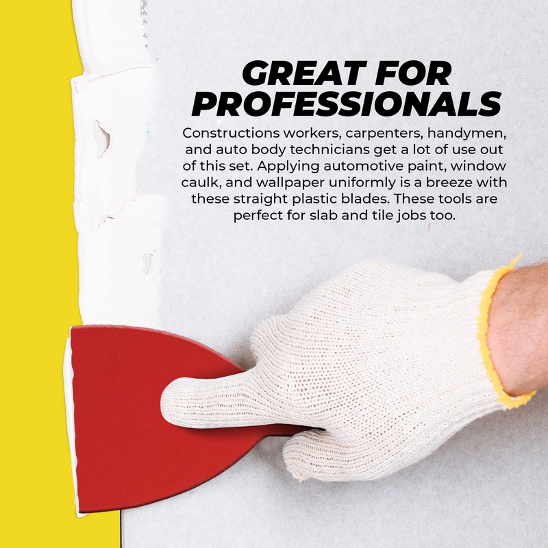 Qualihome Putty Knife Set | 6 Flexible Paint Scrapers for