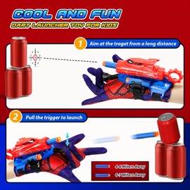Spider Web Shooters for Kids Super Cosplay Launcher Gloves,Cool Toys for 5-12 Year Old Boys Party Favors for Kids Birthday Gifts
