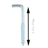 WELWIK 10pcs Screw Hook L-Shaped Hook Carbon Steel Self-Tapping Right