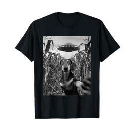 Funny Dachshund Ufo Selfie T-Shirt
