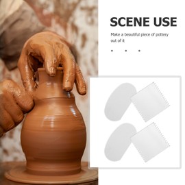 4pcs Stainless Steel Serrated Clay Sculpting Tools Set Durable Scraper and Molding Tools for Air-Dry Clay Art Projects