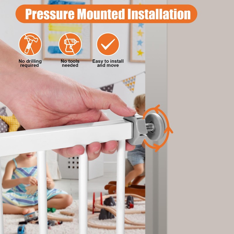 keny 29"-42.5" Baby Gate for Stairs, Auto Close Safety Dog