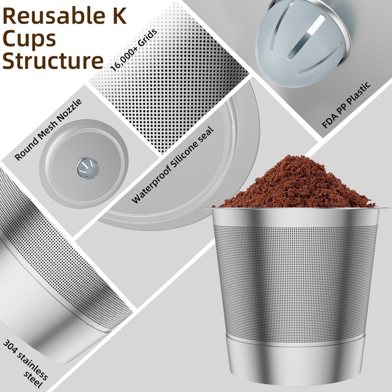 1 Pack Reusable K Cup Coffee Pods, Stainless Steel Refillable