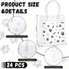 Kolldenn 24 Packs Black Dog Paw Clear PVC Gift Bags