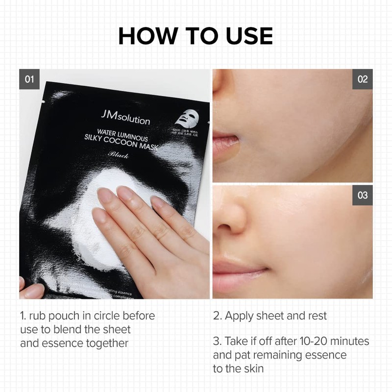 JMsolution Water Luminuous Silky Cocoon Black Mask - Korean Skincare