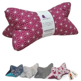 Leseknochen Nackenkissen Dezent bequem und waschbar! Handgestopft und genäht in Deutschland - Nutzbar als Nackenrolle Kissen Nackenrolle (Origami Beere)