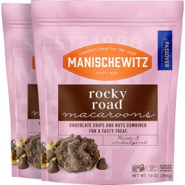 Manishewitz Rocky Road Macaroons, 10oz (2 Pack) | Resealable Bag, Dairy Free, Gluten Free, Kosher (including Passover)