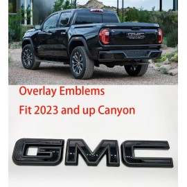 Auto Rear Tailgate GMC Gloss Black Matte Black OVERLAY Emblem Fit 2023+ GMC Canyon