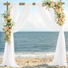 Santaben White Arch Draping Fabric Mother's Day Elegant 2 Panels