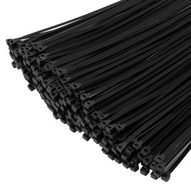 XINGO Pack of 1000 Cable Ties, Black, 300 mm x 4.8 mm, 22.7 kg Tensile Strength, UV-Resistant, Self-Locking Cable Ties for Indoor and Outdoor Use