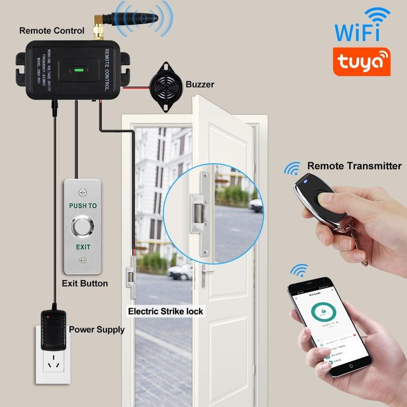 YiToo WiFi Tuya Access Control Fail-Safe Electric Strike Door Lock