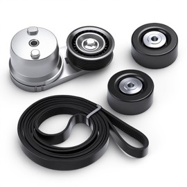 Riyhch Drive Belt Tensioner Kit for Chevy Silverado 2500 HD 3500 HD, for GMC Sierra 2500 HD 3500 HD, 2002-2010, V8 6.6L, OE 38172 36310 - Includes Serpentine Belt, Idler Pulley, Belt Tensioner (4PCS)