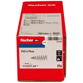 fischer FID II Plus Insulation Dowels Plastic Dowels for Fixing Medium Weight Objects in Insulation Materials, Universal Use, No Pre-Drilling, Pack of 25