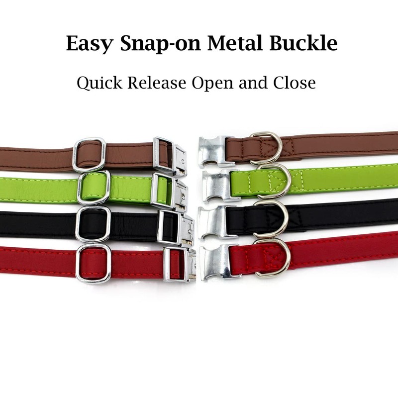JiangYanus Leather Dog Collar with Metal Buckle, Heavy Duty PU