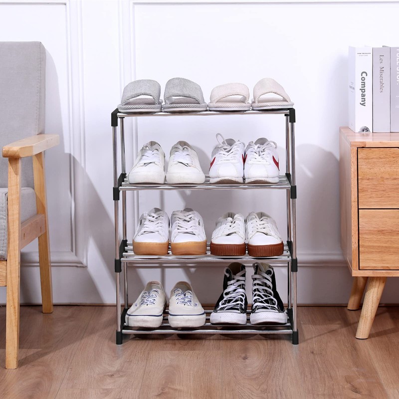 Jucaifu Stackable Small Shoe Rack, Entryway, Hallway and Closet Space