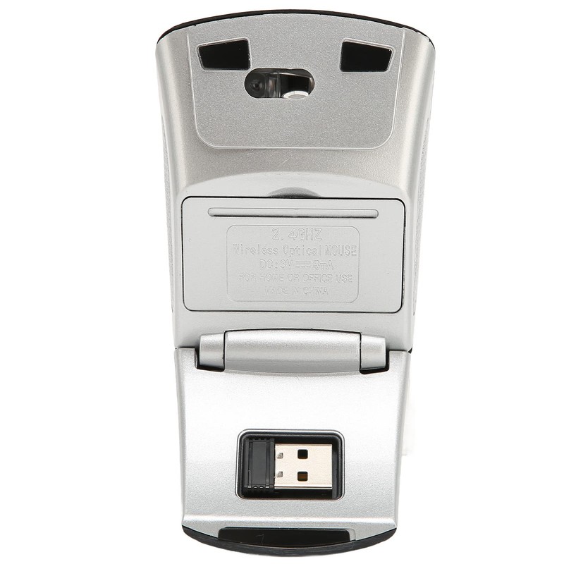Akozon Folding Wireless Mouse, Receiver for PC Laptop Foldable Computer