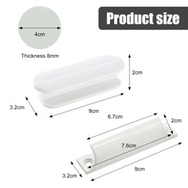 Pluvyze Pack of 4 Balcony Door Handles, Patio Door Handle, 2 Sticky Handles, 2 Anti-Collision Grains, 1 Screwdriver, Suitable for Windows, Cabinets and Drawers (Black + White)