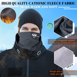 Winter Balaclava Half Face Mask Men Warmer Neck Gaiters for Men Women 2 Pack Black Ski Mask Cold Weather Bandanas for Men Motorcycle Face Cover Winter Neck Mask Scarf for Men Sports Outdoor Football