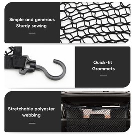 MARCHFA Truck Bed Cargo Net Compatible for 2025 2024 Toyota Land Cruiser Prado LC250 Accessories - Double Cargo Mesh Storage Net