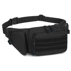 Tactical Fanny Pack, Military Fanny Bag Hip Belt Pack, Concealed Pistol Fanny Pack Crossbody Bag for Men Women, Suitable for Outdoor Fishing, Cycling, Camping, Hiking, Hiking, Dog, Hunting, black,