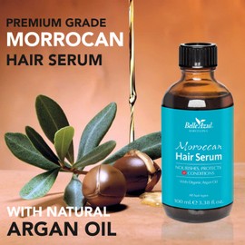 Belle Azul Moroccan Haarserum 100 ml - Kapillar Serum mit Bio Arganöl - Intensive Pflege - Tiefenwirksamer Feuchtigkeitsspender - Anti-Frizz - Hitzeschutz - Für alle Haartypen - Vegan - Made in Spain