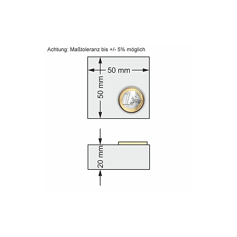 Square Acrylic Block 50 x 50 x 20 mm Transparent,