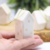 Set of 4 Small White Scandi Snow Ceramic Houses Baubles