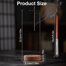 Incense Stick Holder, Wooden Incense Holders for Sticks with Brush Upside Down Incense Burner Holder Ash Catcher Catching Room for Yoga Meditation