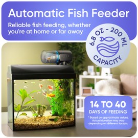 FISHNOSH Automatic Fish Feeder for Aquarium - New Generation 2026, Auto Food Dispenser with Timer for Small Tank, Big Aquariums & Pond, Model-ML