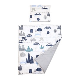 Baby Comfort 2 Piece Duvet Cover & Pillowcase 80x70 cm Set for Crib, Cradle or Pram (Cars)