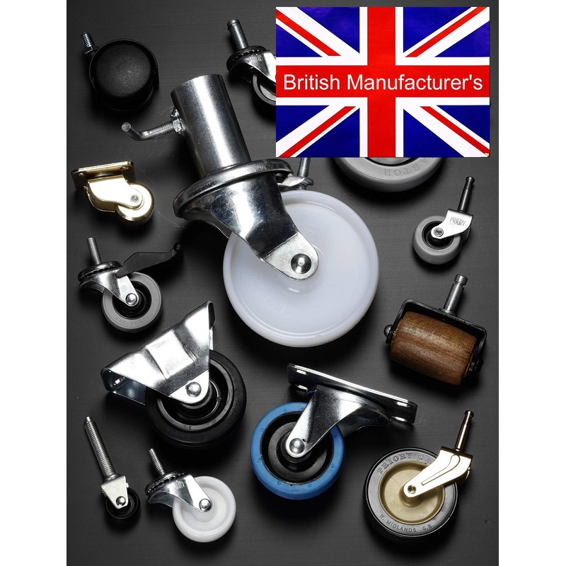 British Manufactured - 4 Castor Wheels | 40mm Swivel Furniture,