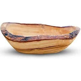 MOHA 24 High-Quality Rustic Olive Wood Snack Bowls, Decorative Bowl, Natural Wooden Bowl, Key Rack, Jewellery Bowl, Olive Wood Bowl, Dip Bowl, Handmade, Various Sizes, Approx. 16-17 cm