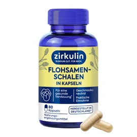 Zirkulin Organic psyllium husks (80 capsules) - promotes digestion and intestinal health - neutral taste - supports a fibre-rich and healthy diet - very well swellable