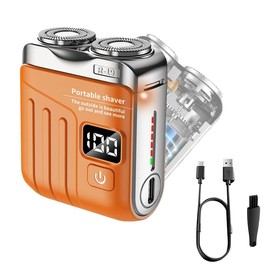 【2025 Father's Day Gifts】Multifunctional Portable Mini Electric Magnetic Shaver USB Rechargeable Cordless Beard Care Products Cutting Machines - Colour: Black