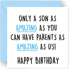 Son Birthday Card - Adult - Funny - Birthday Cards for Son - 14th 16th 18th 21st 30th 40th Happy - 14cm