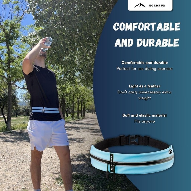Nordrun Slim Running Belt Bag, blue