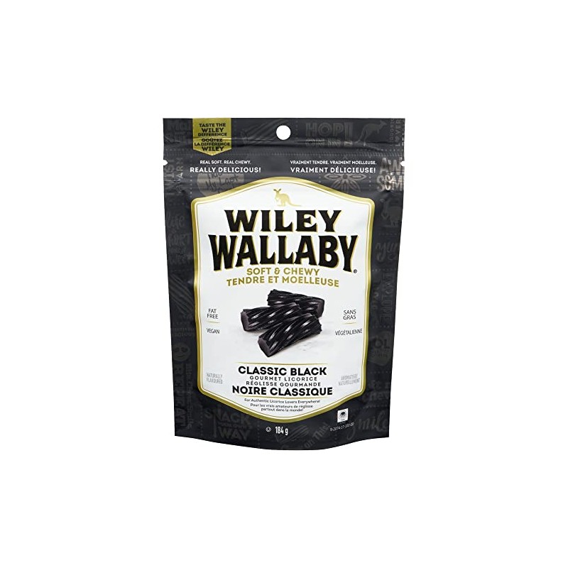 Wiley Wallaby Australian Licorice - Black, 184 Grams