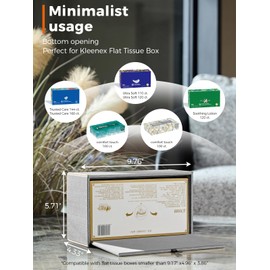 Cloudever Tissue Box Holder Cover Rectangular, Modern PU Leather Decorative Rectangle Tissue Holders Organizer-Grey