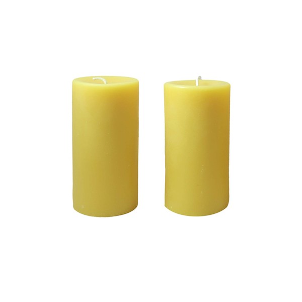 Candlestock Handmade Pure Beeswax Dripless Pillar Candle - 3x6 Inches
