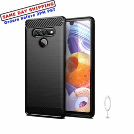 For LG Flexible Carbon Fiber Soft Slim TPU Case f LG Stylo 6 LM-Q730AM Cricket Wireless