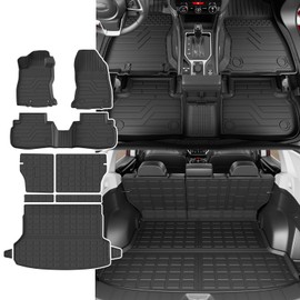 xipoqix Floor Mat Trunk Mat Backrest Mat Compatible with 2019-2024 Subaru Forester Cargo Liners TPE Floor Mats Replacement for 2019-2024 Subaru Forester Accessories (Cargo Mat+Backrest Mat+Floor Mat)