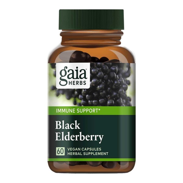 Gaia Herbs Black Elderberry - 60 vege capsules