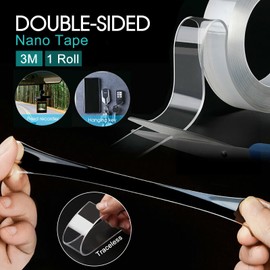 LELADY Nano Double Sided Tape Heavy Duty - 2 Inch x 10 Ft, Clear Removable Nano Tape, Acrylic Double Sided Tape, Multipurpose Mounting Adhesive Tape, Reusable Washable Sticky Tape