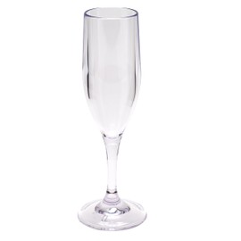 G.E.T. SW-1401-1-SAN-CL BPA-Free Shatterproof Plastic Champagne Glasses, 6 Ounce, Clear (Set of 12)